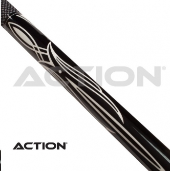 Pool Queue 2-tlg. Action Black & White 01 / Klebleder 13 mm / L:148 cm
