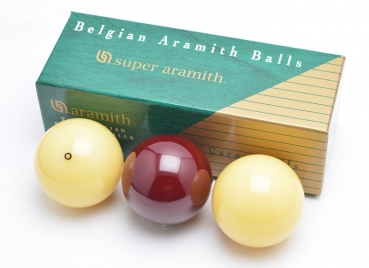 Karambolballsatz Aramith Super 61,5mm weiß/dunkelrot/weiß