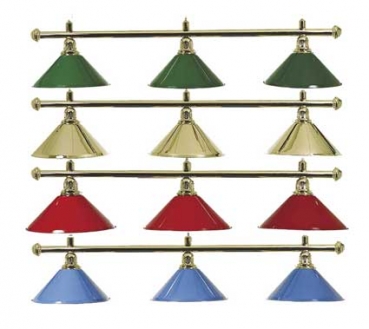 Billiard lamp 3 shades hangig bar colour gold