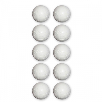 10 Stück mit Ledergravur weiß, Ball für Fussballtisch, D: 35mm, 21gr