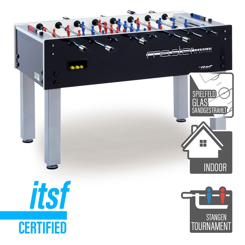 Garlando-shop.com - Football Table Garlando Master Champion Glass Playfield, Rods