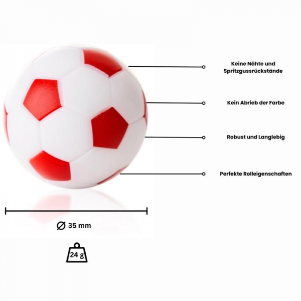 Ball for foosball table red/white d 35 mm 24 g