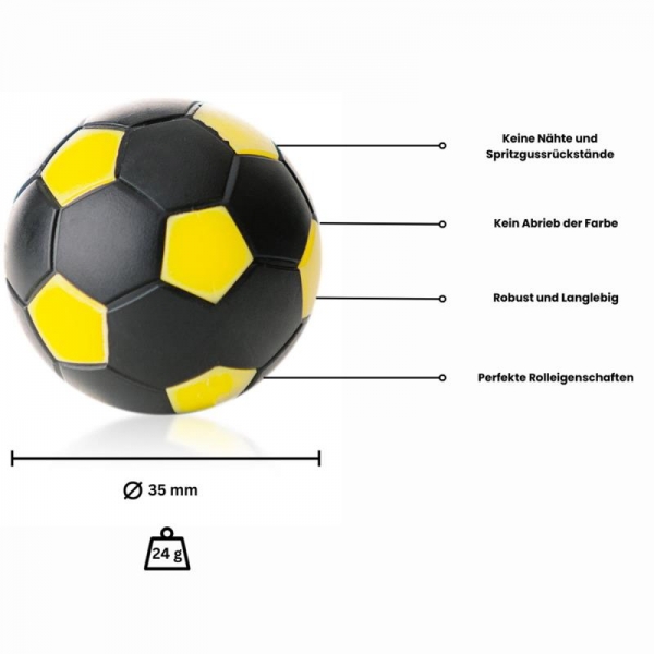 Ball für Fußballtisch schwarz/gelb  D 35 mm 24 g